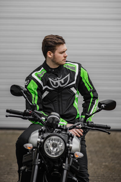 Berik The Eye Waterproof Motorcycle Textile Jacket#color_black-green