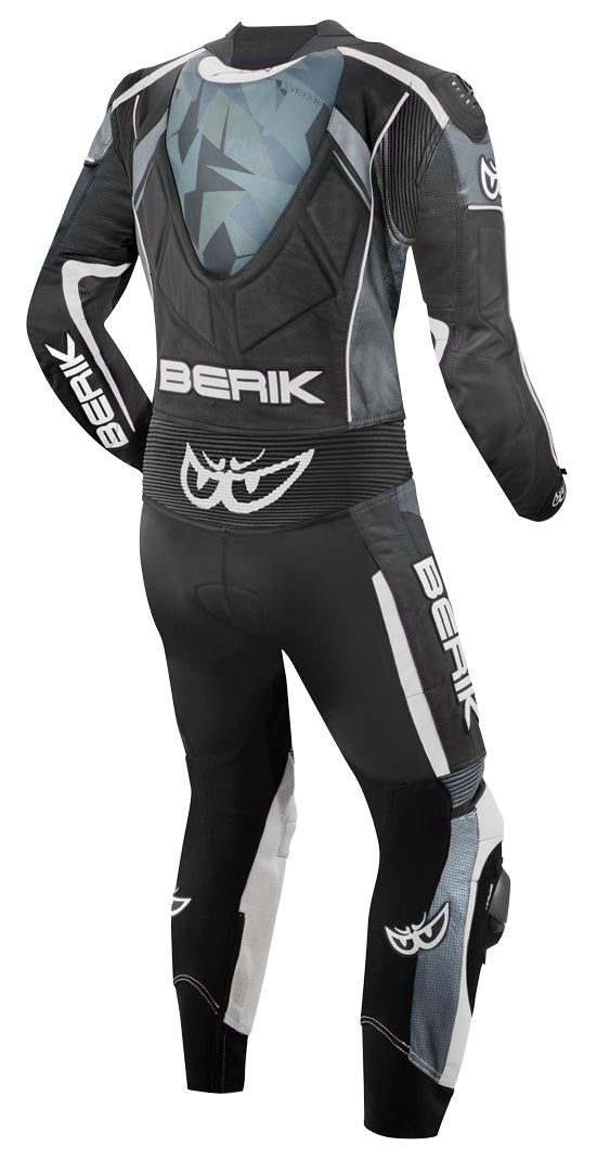 Berik Camo Track perforated One Piece Motorcycle Leather Suit#color_white-green