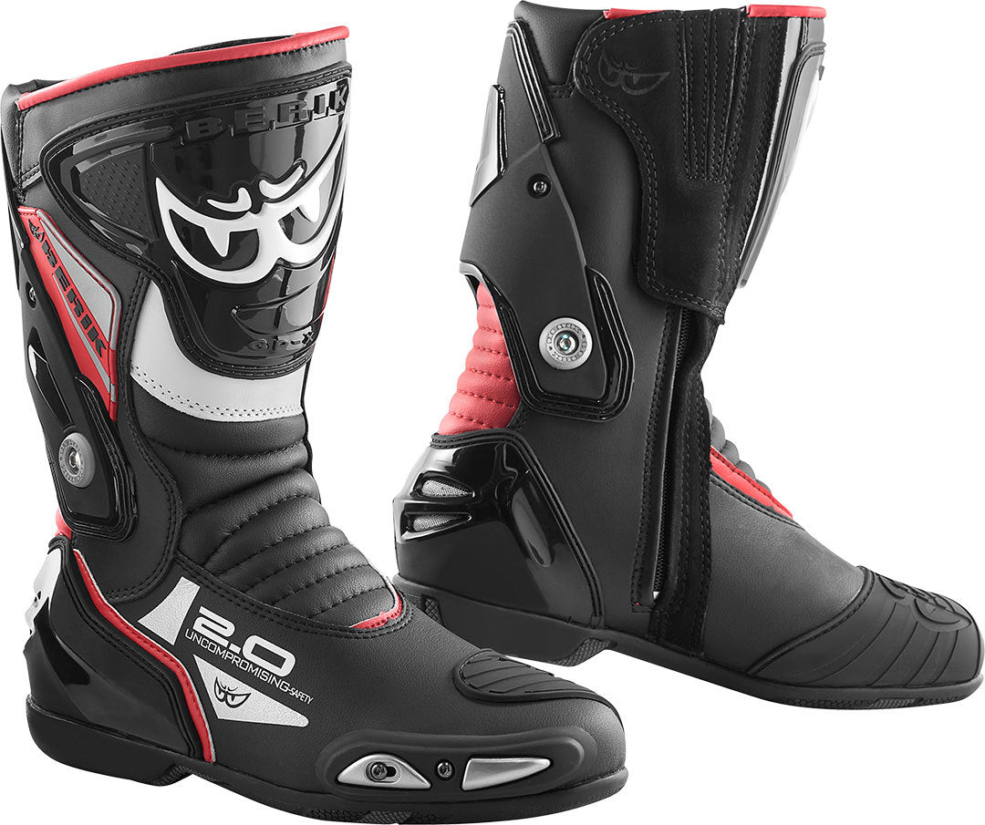 Berik Shaft 2.0 Motorcycle Boots#color_black-red