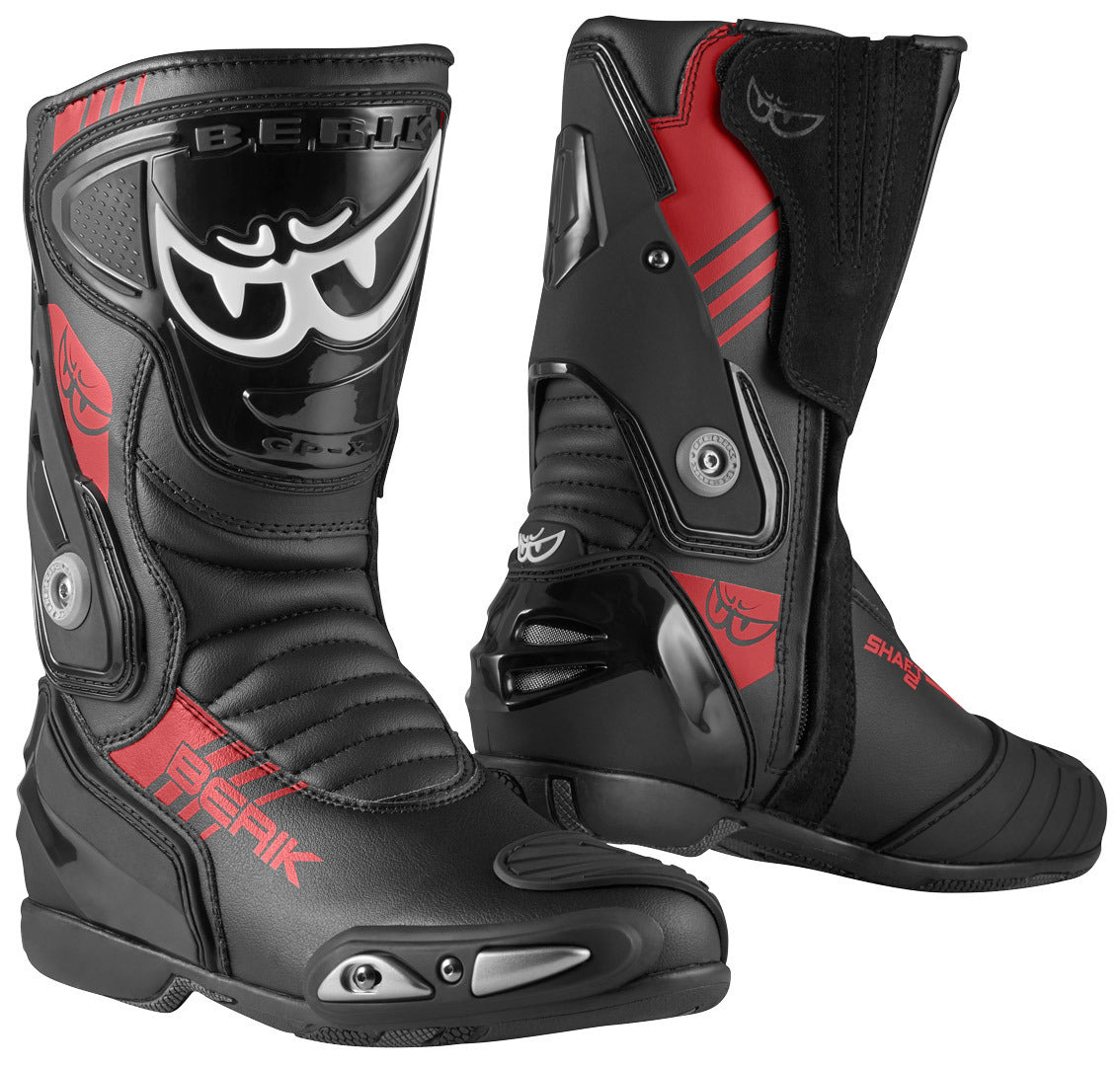 Berik Shaft 3.0 Motorcycle Boots#color_black-red