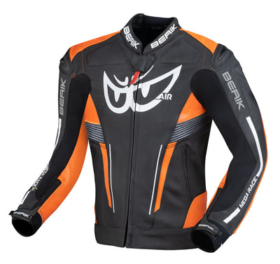 Berik Air-B Motorcycle Leather Jacket#color_black-orange