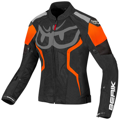Berik Imola Air Ladies Motorcycle Textile Jacket#color_black-white-orange