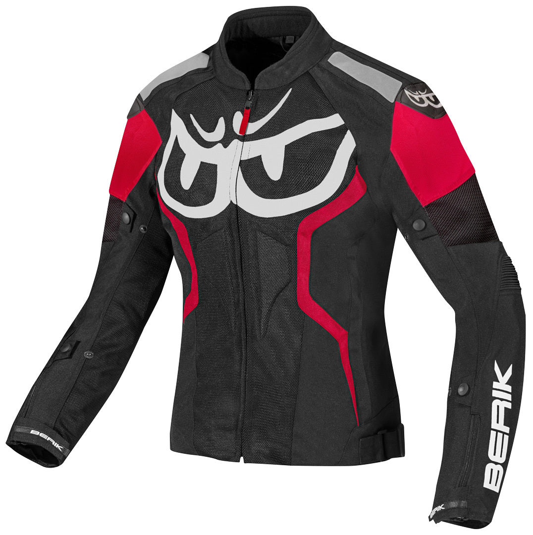 Berik Imola Air Ladies Motorcycle Textile Jacket#color_black-white-red
