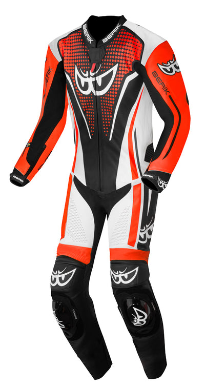 Berik RSF-TECH PRO perforated One Piece Motorcycle Leather Suit#color_black-red-white