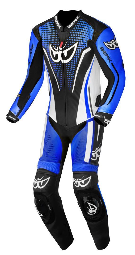 Berik RSF-TECH PRO perforated One Piece Motorcycle Leather Suit#color_black-white-blue