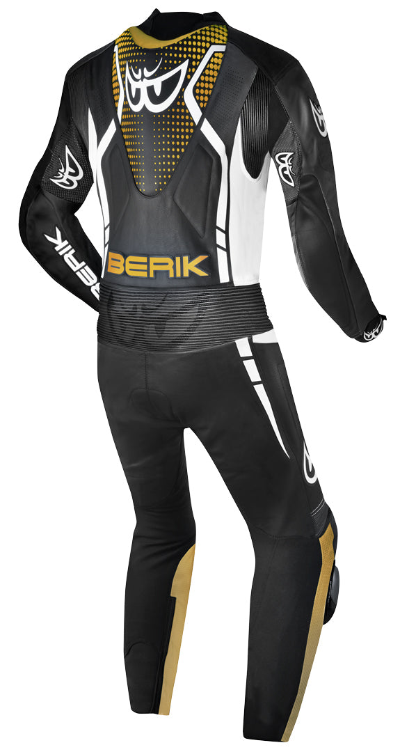 Berik RSF-TECH PRO perforated One Piece Motorcycle Leather Suit#color_black-white-bronze