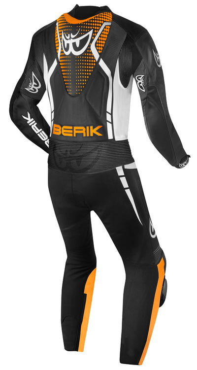 Berik RSF-TECH PRO perforated One Piece Motorcycle Leather Suit#color_black-white-orange