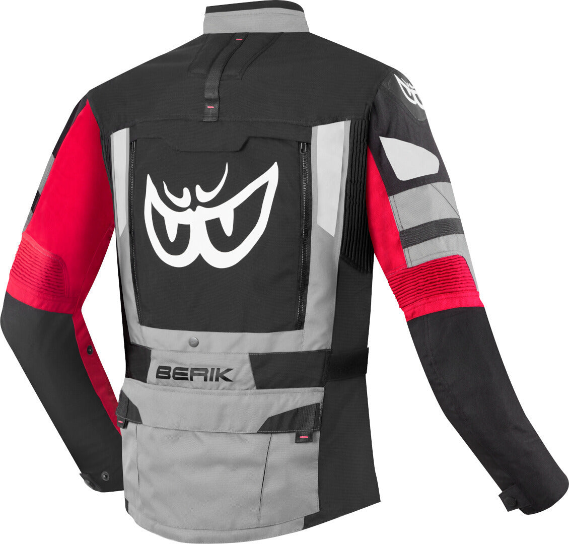 Berik Dakota Waterproof 3in1 Motorcycle Textile Jacket#color_black-grey-red