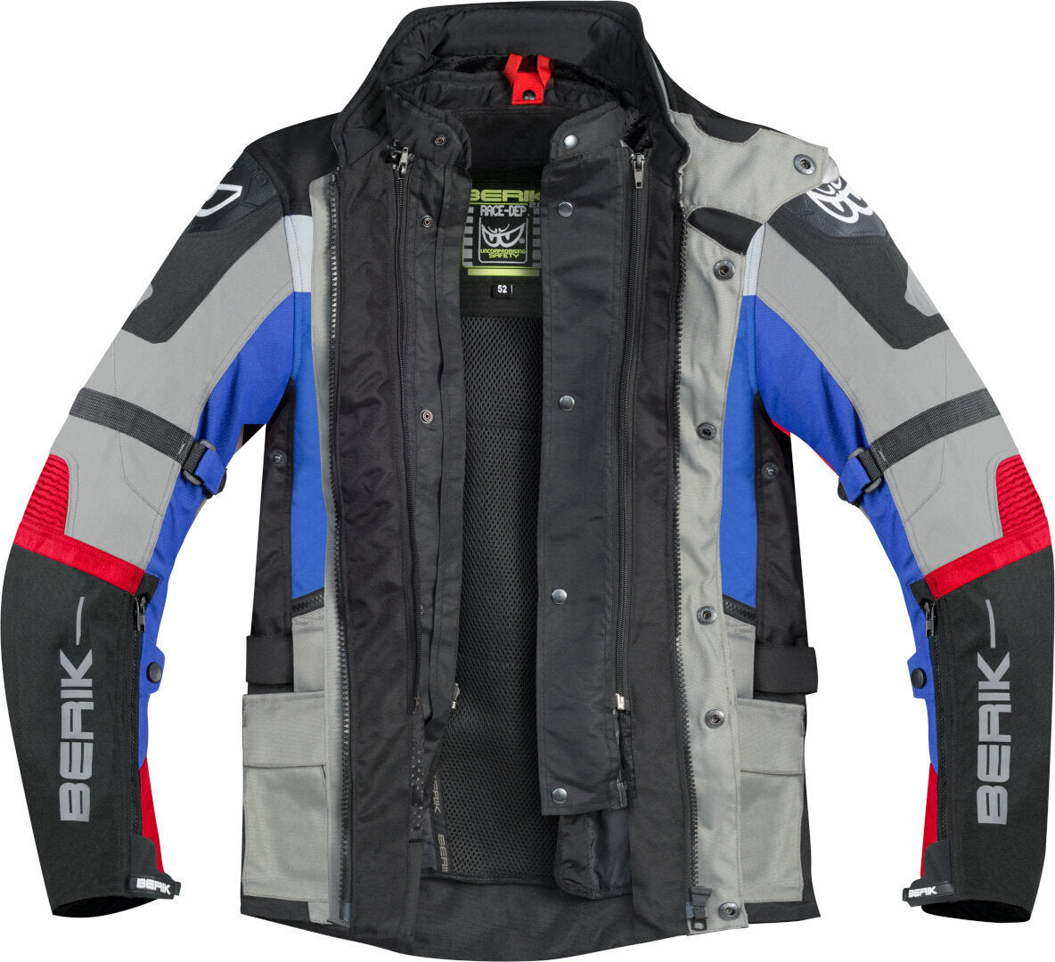 Berik Dakota Waterproof 3in1 Motorcycle Textile Jacket#color_black-grey-blue