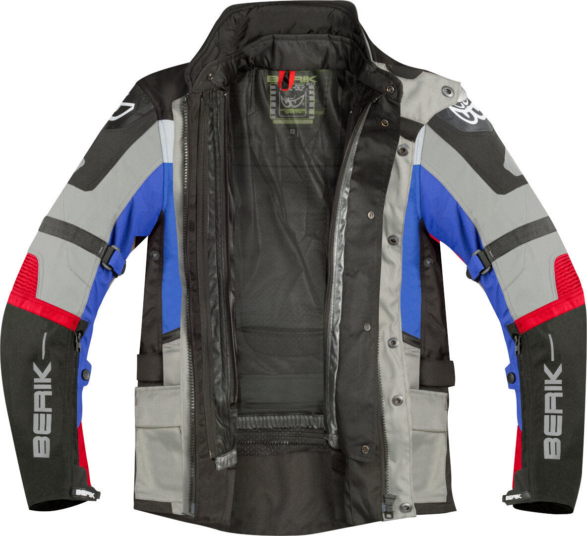 Berik Dakota Waterproof 3in1 Motorcycle Textile Jacket#color_black-grey-blue