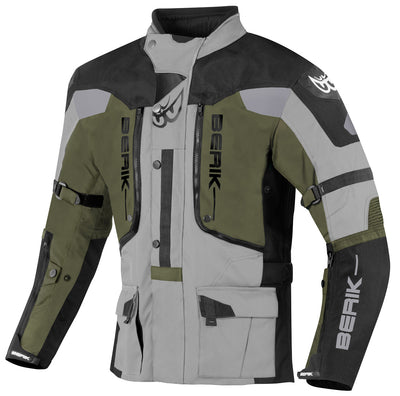 Berik Dakota waterproof 3in1 Motorcycle Textile Jacket#color_black-grey-green