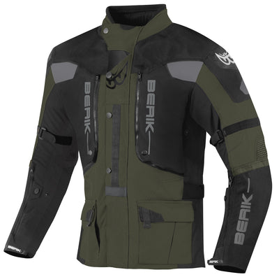 Berik Dakota waterproof 3in1 Motorcycle Textile Jacket#color_black-green