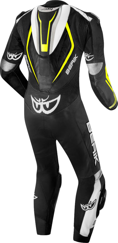 Berik Losail-R perforated One Piece Kangaroo Motorcycle Leather Suit#color_black-white