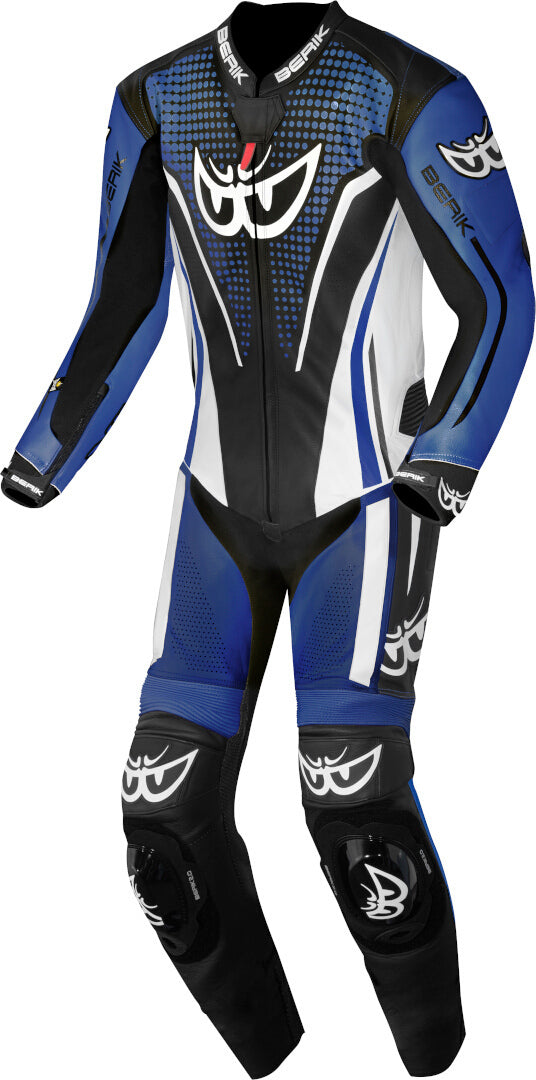 Berik RSF-TECH PRO perforated One Piece Motorcycle Leather Suit#color_black-white-blue