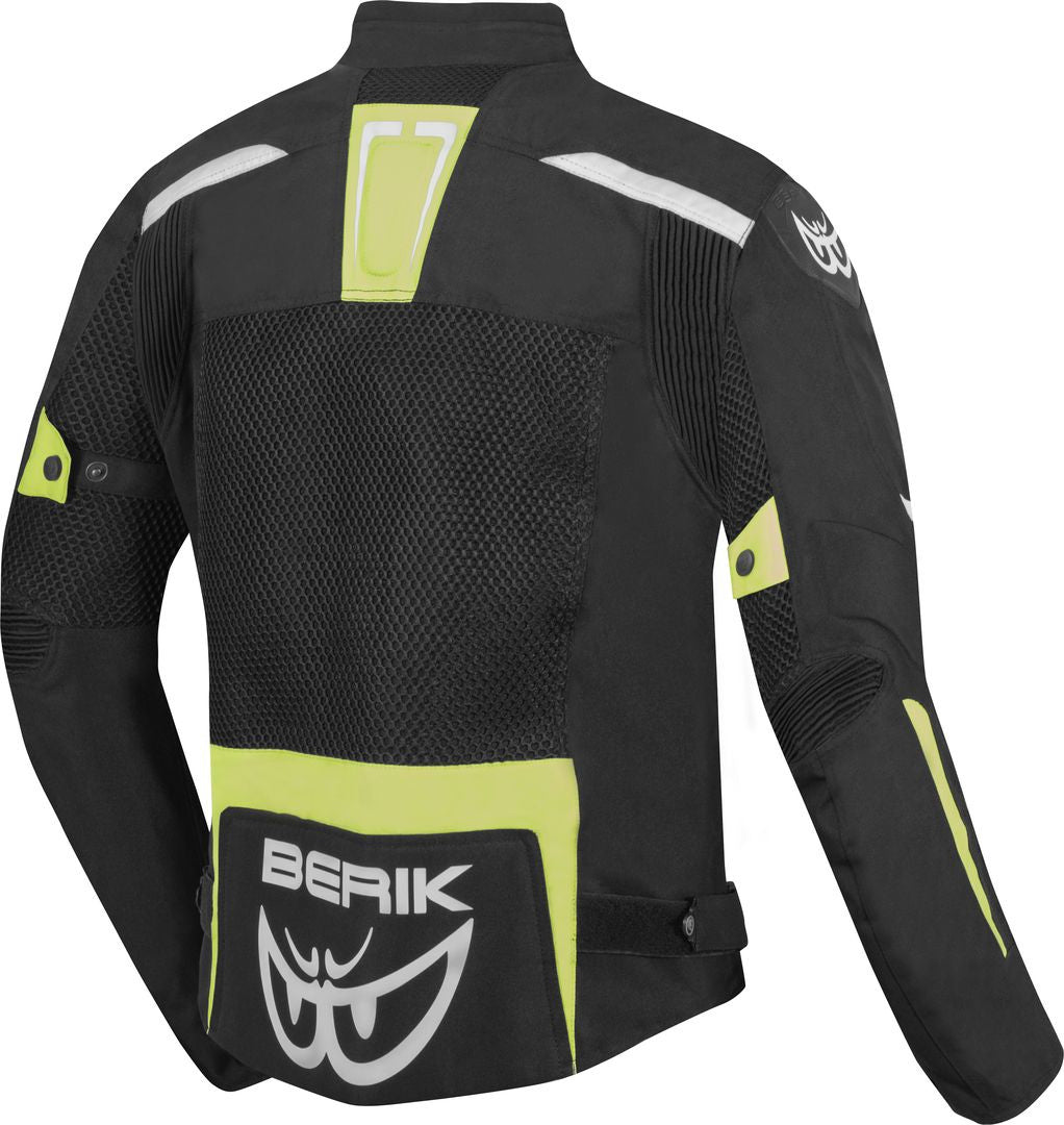 Berik X-Speed Air Motorcycle Textile Jacket#color_black-white-fluo-yellow
