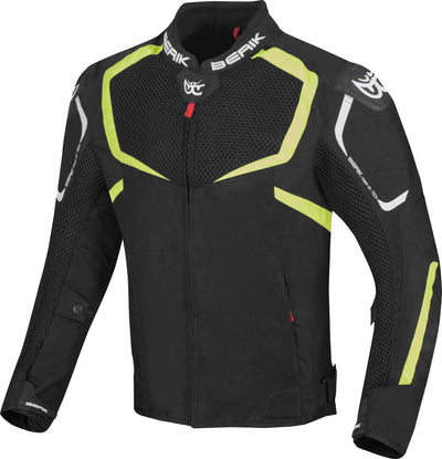 Berik X-Speed Air Motorcycle Textile Jacket#color_black-white-fluo-yellow