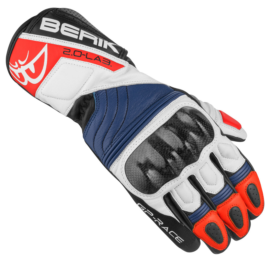 Berik Zoldar Motorcycle Gloves#color_black-white-red-blue