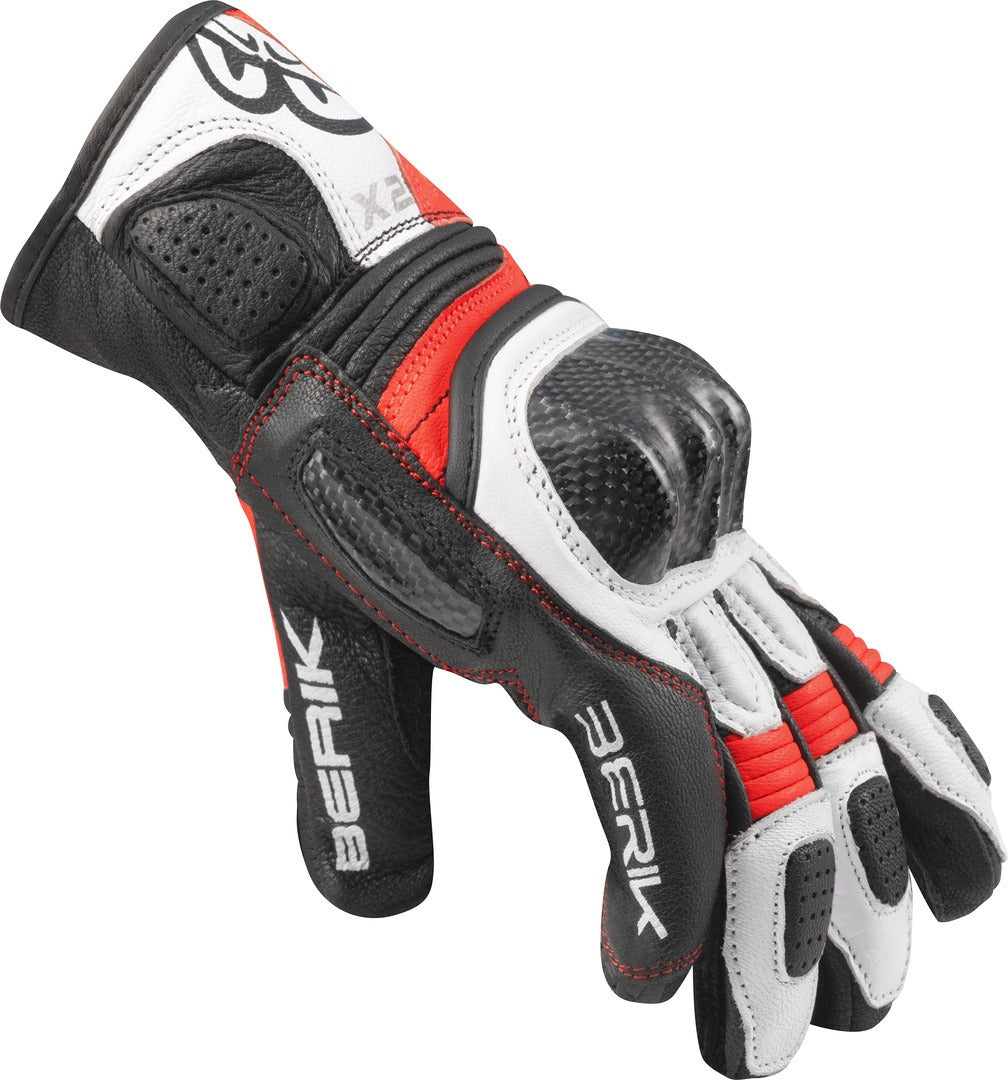 Berik LDX Ladies Motorcycle Gloves#color_black-white-red