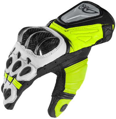 Berik Namib Motorcycle Gloves#color_black-white-fluo-yellow
