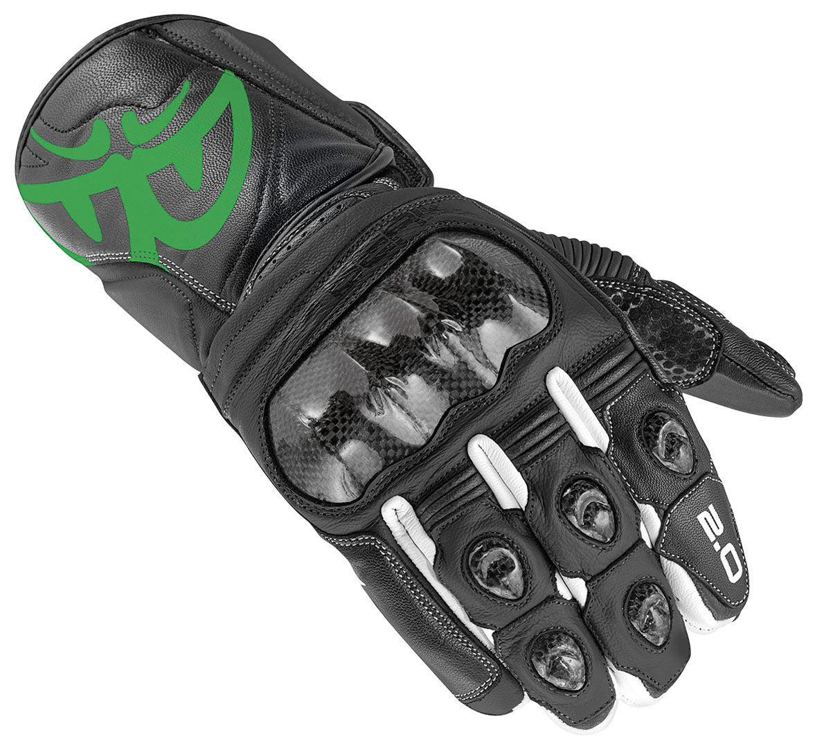 Berik 2.0 ST Motorcycle Gloves#color_black-white-green