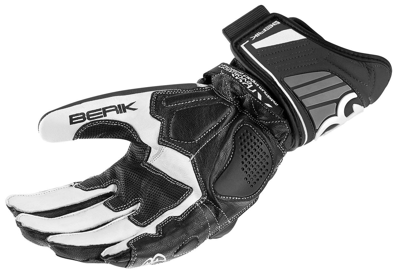 Berik Track Motorcycle Gloves#color_black-white