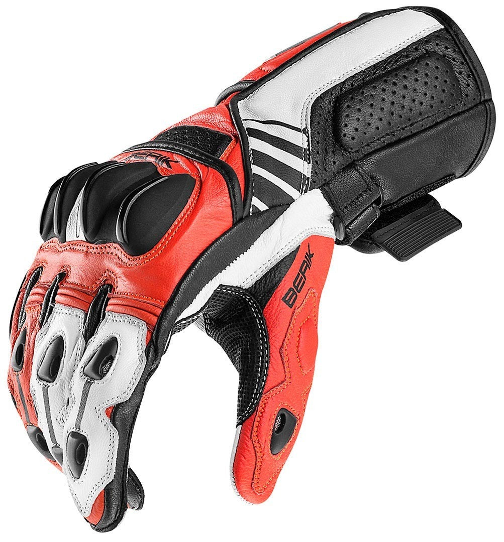 Berik Track Motorcycle Gloves#color_black-red-white