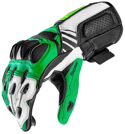 Berik Track Motorcycle Gloves#color_black-green-white