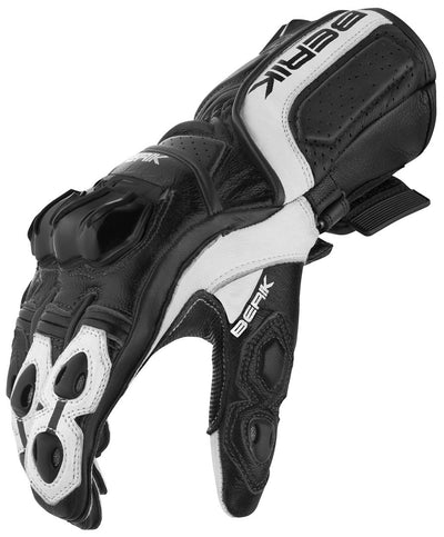 Berik Track Plus Motorcycle Gloves#color_black-white