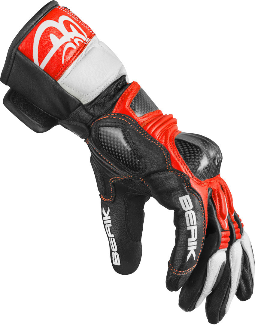 Berik Namib Pro Motorcycle Gloves#color_black-white-red