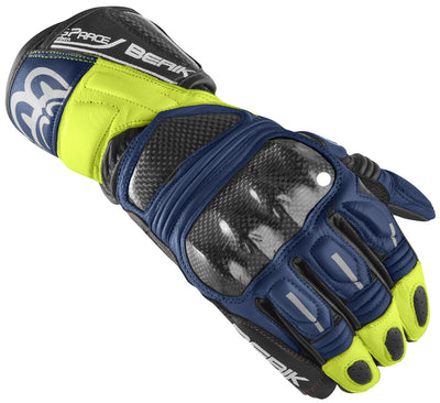 Berik Namib Pro Motorcycle Gloves#color_black-blue-yellow