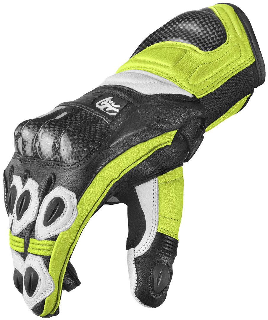 Berik TX-1 Pro Motorcycle Gloves#color_black-white-fluo-yellow