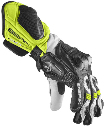 Berik TX-1 Pro Motorcycle Gloves#color_black-white-fluo-yellow