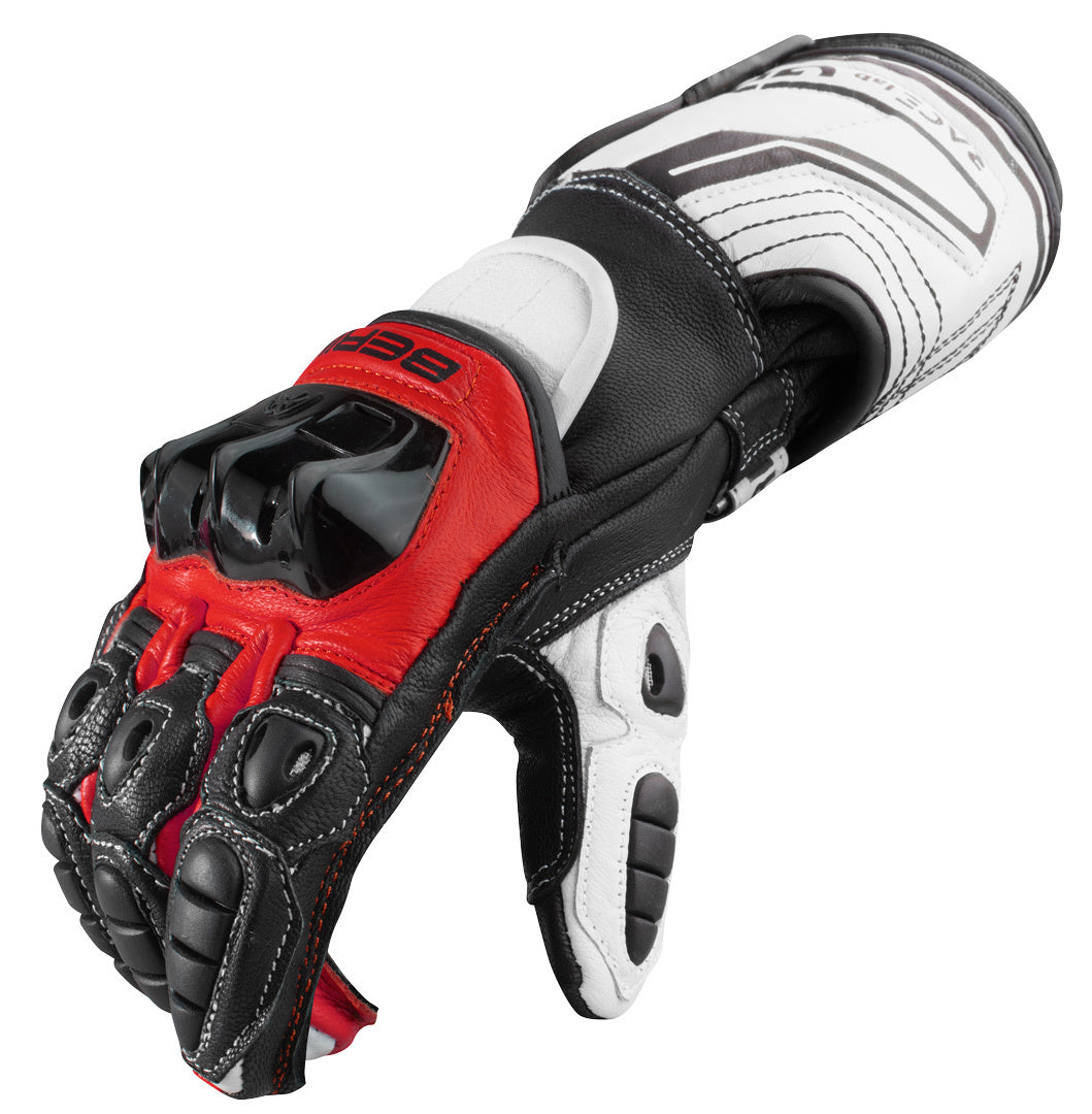 Berik Track Pro Motorcycle Gloves#color_black-red-white