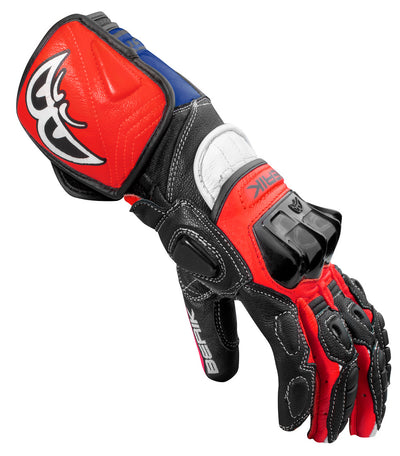 Berik Track Pro Motorcycle Gloves#color_black-blue-red