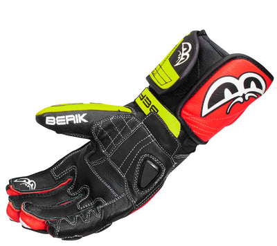 Berik Track Pro Motorcycle Gloves#color_black-red-yellow