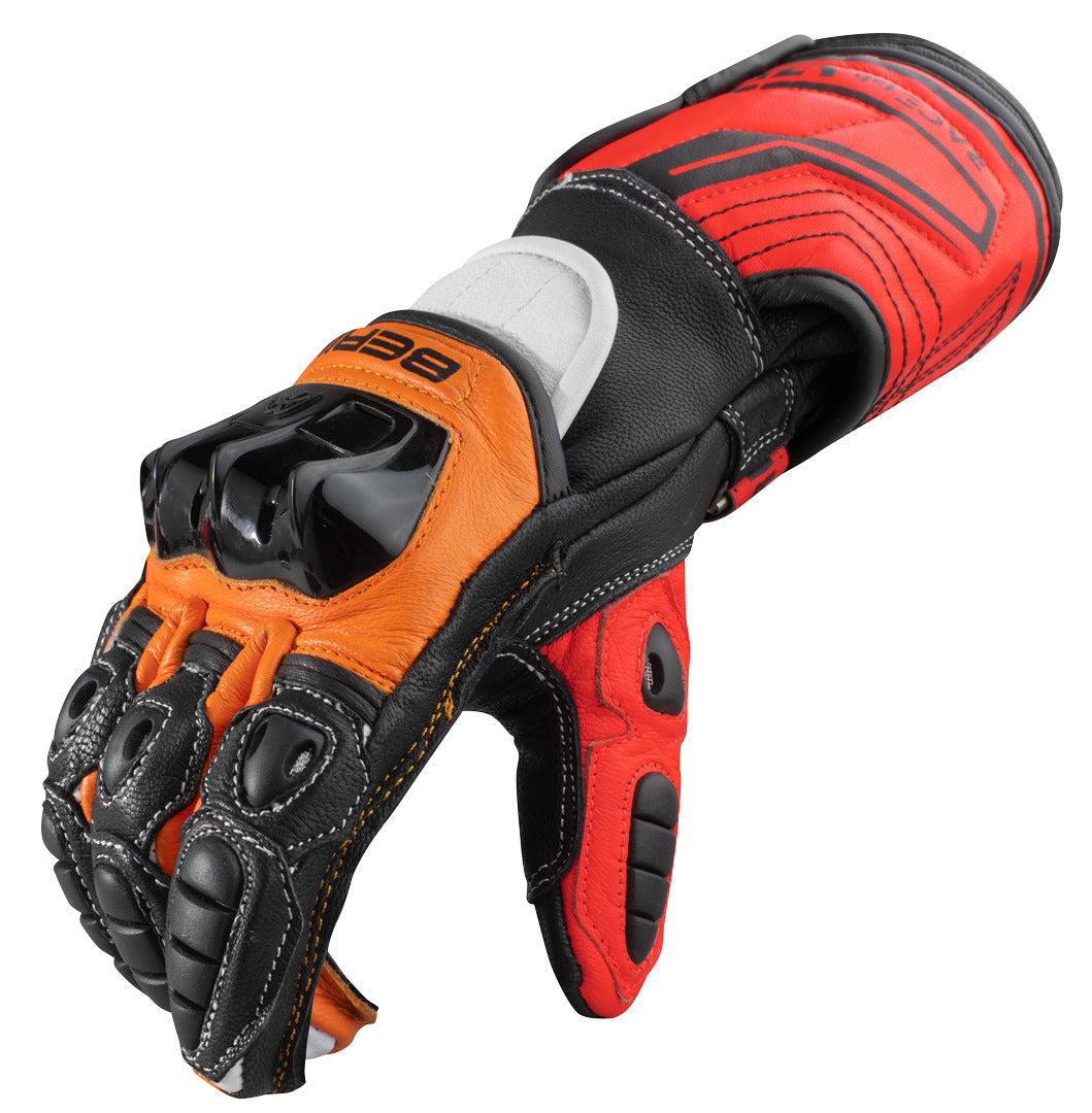 Berik Track Pro Motorcycle Gloves#color_black-orange