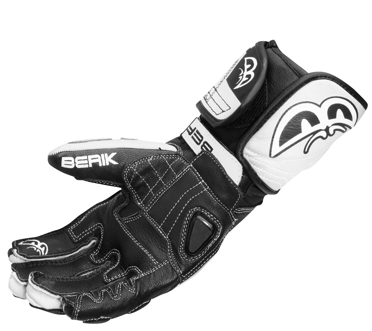 Berik Track Pro Motorcycle Gloves#color_white-black