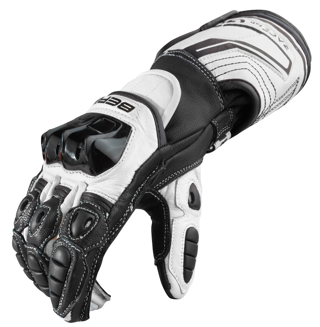 Berik Track Pro Motorcycle Gloves#color_white-black