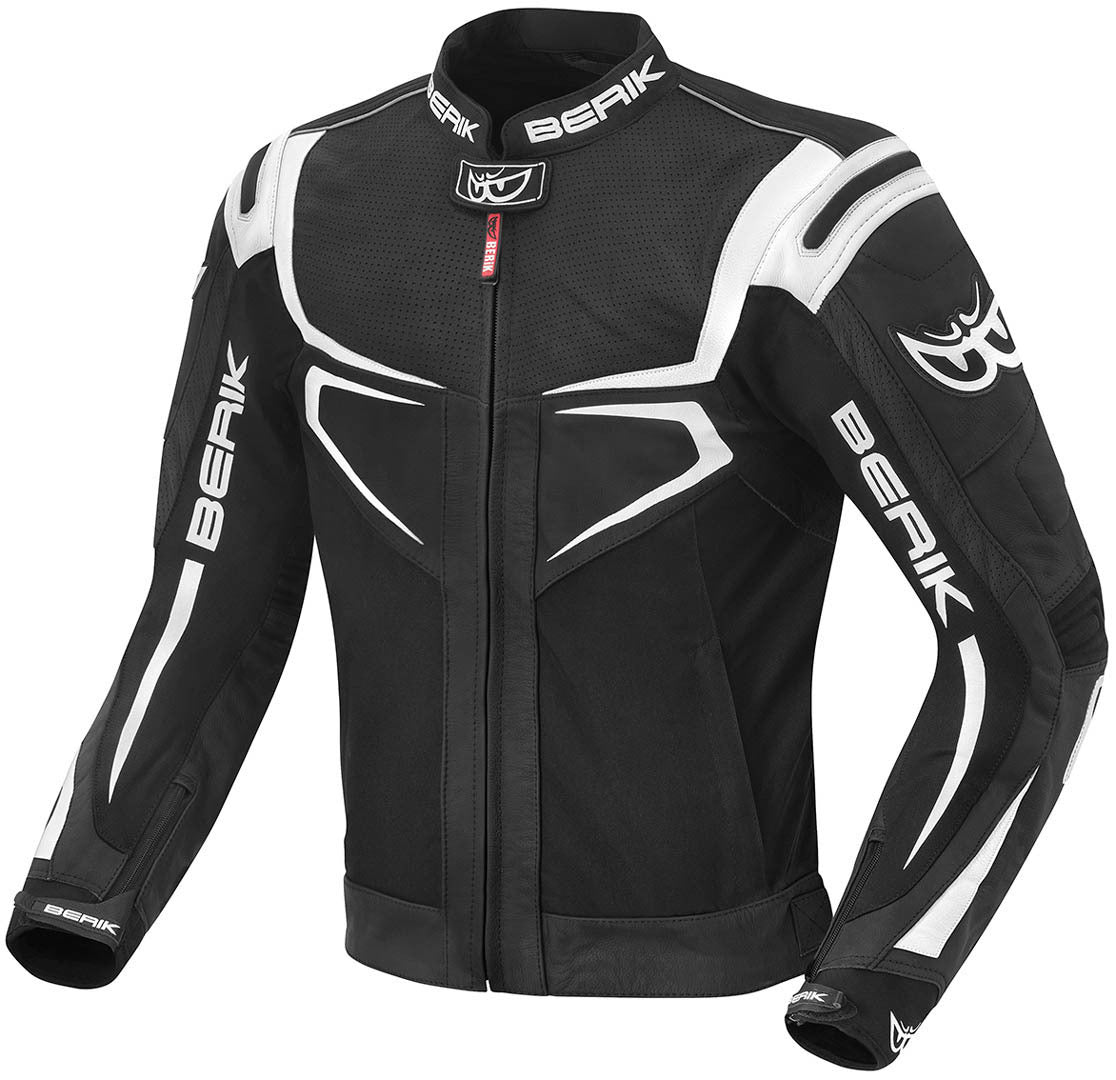 Berik Radic Motorcycle Leather / Textile Jacket#color_black-white