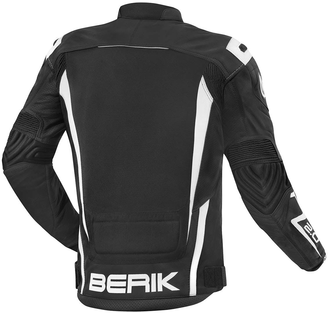 Berik Radic Motorcycle Leather / Textile Jacket#color_black-white
