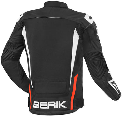 Berik Radic Motorcycle Leather / Textile Jacket#color_black-red-white
