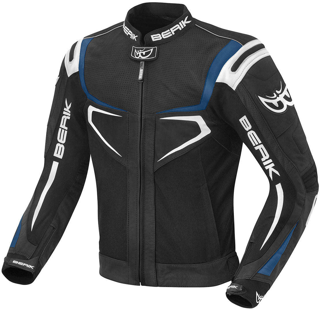 Berik Radic Motorcycle Leather / Textile Jacket#color_black-blue-white