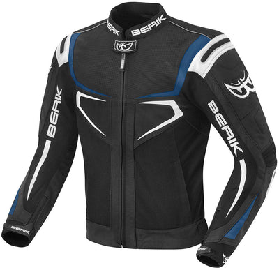 Berik Radic Motorcycle Leather / Textile Jacket#color_black-blue-white