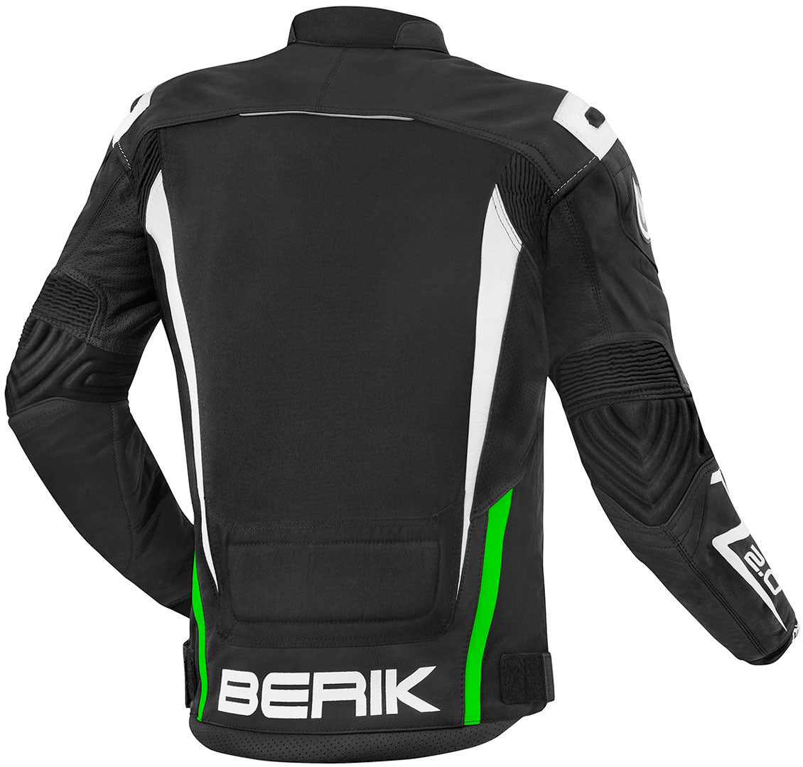 Berik Radic Motorcycle Leather / Textile Jacket#color_black-green-white