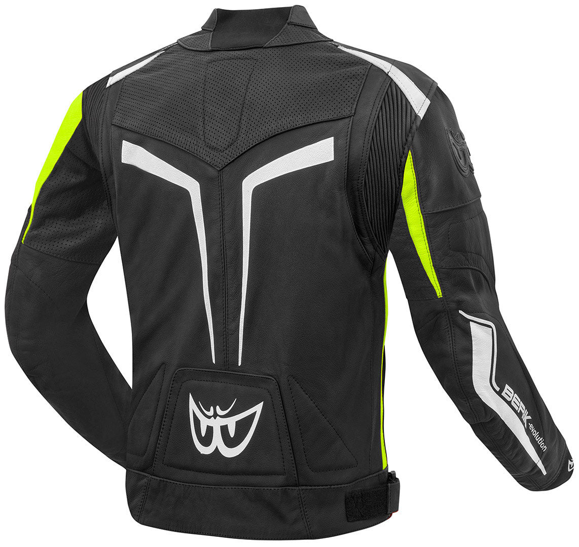 Berik Conquest Motorcycle Leather Jacket#color_black-yellow