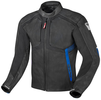 Berik Flexius Motorcycle Leather Jacket#color_black-blue