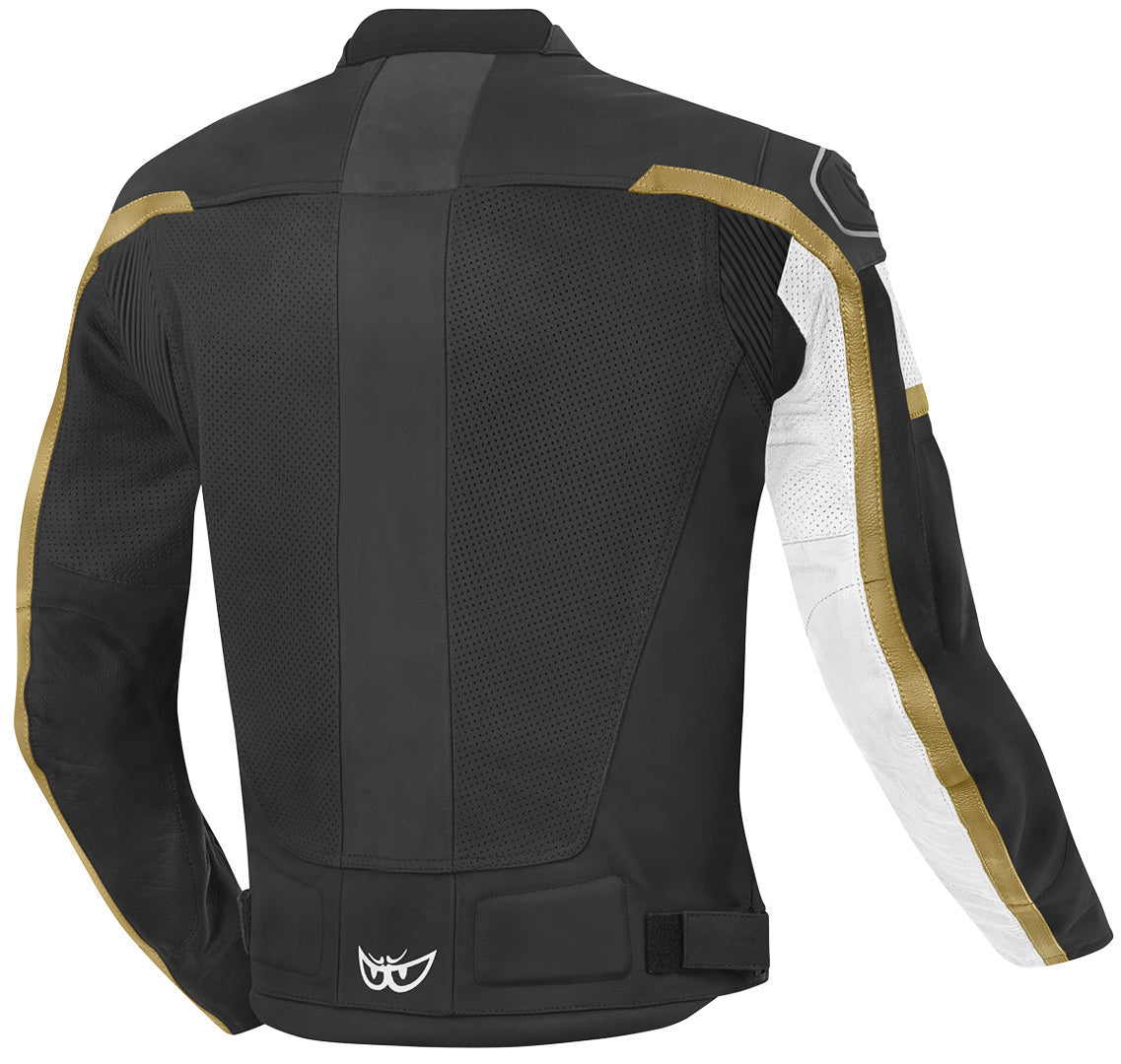 Berik Sportivo Motorcycle Leather Jacket#color_black-white-bronze