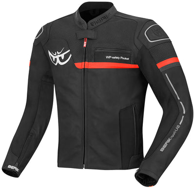 Berik Sportivo Motorcycle Leather Jacket#color_black-red