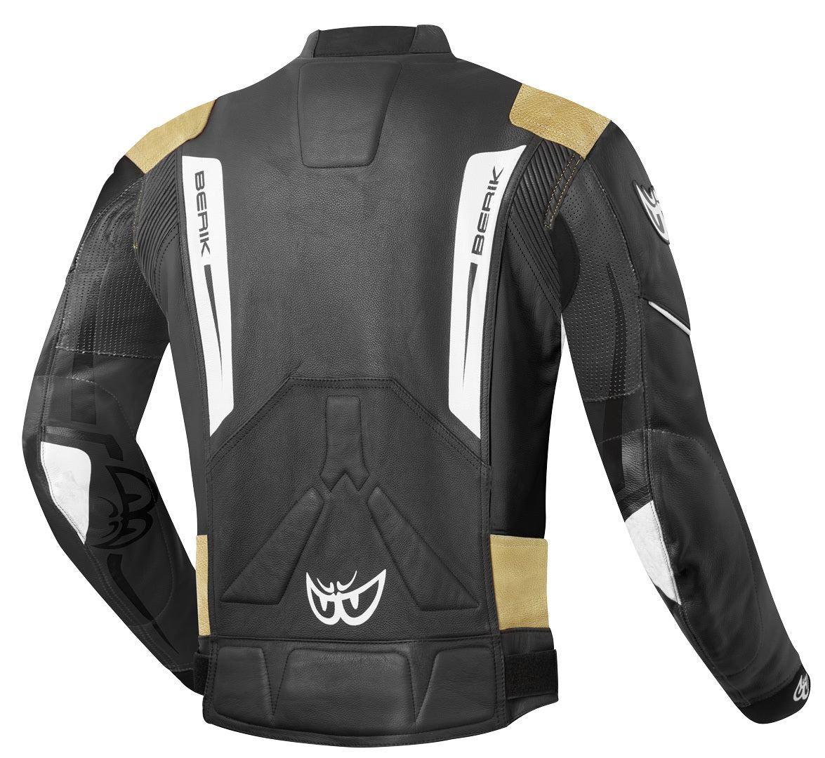 Berik Striper Evo Motorcycle Leather Jacket#color_black-bronze