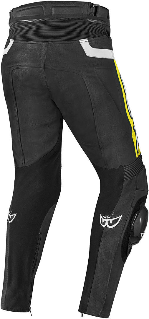 Berik Misle Motorcycle Leather Pants#color_black-white-yellow
